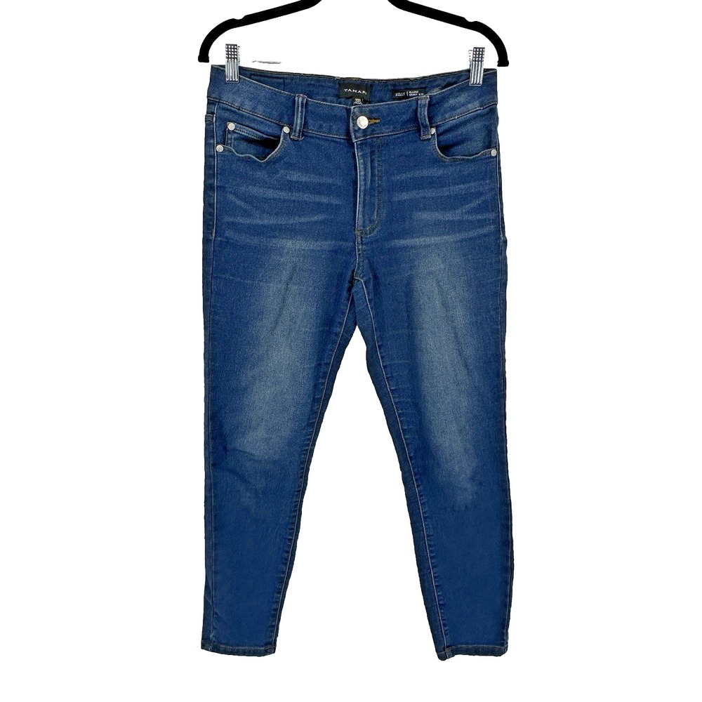 Tahari Kelly Jeans Women's Size 8/29 Classic Mid Rise Skinny Blue Stretch Denim